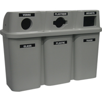 Recycling Containers Bullseye™, Curbside, Plastic, 3 x 114L/90 US Gal. JC993 | Nassau Supply