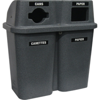 Recycling Containers Bullseye™, Curbside, Plastic, 2 x 114L/60 US gal. JC995 | Nassau Supply