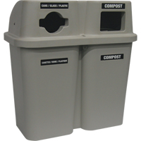 Recycling Containers Bullseye™, Curbside, Plastic, 2 x 114L/60 US gal. JC996 | Nassau Supply