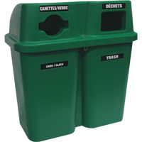 Recycling Containers Bullseye™, Curbside, Plastic, 2 x 114L/60 US gal. JC999 | Nassau Supply