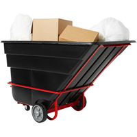 Chariot basculeur en acier, Plastique recycl&eacute; noir, 1/2 vg³, Capacit&eacute; de charge de 1400 lb Nassau Supply