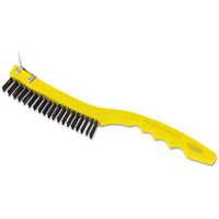 Long Handle Scratch Brush, Steel, 3 x 19 Wire Rows, 14" Long Nassau Supply