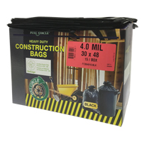 Sacs pour d&eacute;chets pour entrepreneurs, Fort, 30" la x 48" lo, 4 mils, Noir, Capacit&eacute; 124,91 L (33 gal.) Nassau Supply