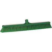 Small Particle Push Broom Head, Fine Bristles, 24", Polyester, Green Nassau Supply