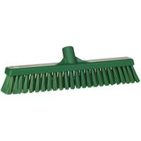 Combo Bristle Push Broom Head, Coarse/Fine Bristles, 16-1/2", Polyester, Green Nassau Supply