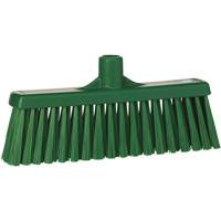 Upright Broom Head, Medium Bristles, 12", Polyester, Green Nassau Supply