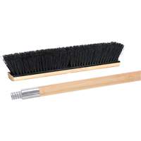Push Broom with Metal-Threaded Handle, 24", Medium, Tampico Bristles Nassau Supply