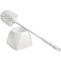 Brosse &agrave; cuvettes avec coupelle, 15-1/2" l, Soies Polypropyl&egrave;ne, Blanc Nassau Supply