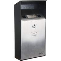 Smoking Receptacle, Wall-Mount, Stainless Steel, 1 Litre Capacity, 11-4/5" Height Nassau Supply