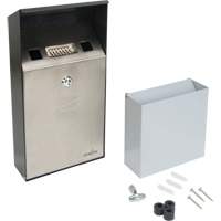 Smoking Receptacle, Wall-Mount, Stainless Steel, 1 Litre Capacity, 11-4/5" Height Nassau Supply