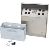 Smoking Receptacle, Wall-Mount, Stainless Steel, 1 Litre Capacity, 11-4/5" Height Nassau Supply
