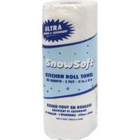 Essuie-tout pour cuisines de premi&egrave;re qualit&eacute; Snow Soft, 2 Pli, 85 Feuilles/rouleau, 8" la, 11" lo Nassau Supply