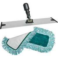 Dust Mop Pad & Frame, Hook and Loop Style, Polyester, 18" L x 5-3/4" W JP272 | Nassau Supply