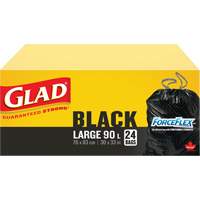 90L Garbage Bags, Regular, 30" W x 33" L, Black, Draw String JP295 | Nassau Supply