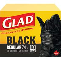 Sacs &agrave; ordures 74 L, R&eacute;gulier, 26" la x 33" lo, Noir Nassau Supply