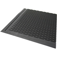 Tapis dext&eacute;rieur, Caoutchouc, Grattoir Type, Motif Plein, 3' x 5', Noir Nassau Supply
