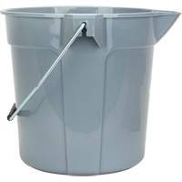 Round Bucket with Pouring Spout, 2.64 US Gal. (10.57 qt.) Capacity, Grey JP785 | Nassau Supply