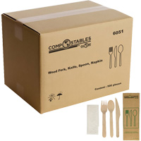 Wood Cutlery Set in Paper Bag Nassau Supply