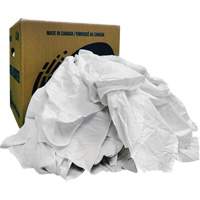 Chiffons recycl&eacute;s, Coton, Blanc, 10 lb Nassau Supply