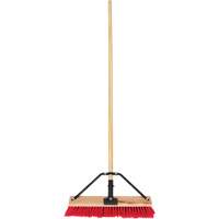 Push Broom with Braced Handle, 18", Medium, PVC Bristles Nassau Supply