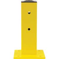 Single Guard Rail Post, Steel, 5" L x 17" H, Safety Yellow KI246 | Nassau Supply