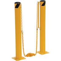 Syst&egrave;me de bornes de protection et chaînes pour quai, Acier, 42" h x 6-5/8" la, Jaune Nassau Supply