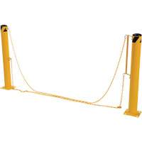 Syst&egrave;me de bornes de protection et chaînes pour quai, Acier, 42" h x 6-5/8" la, Jaune Nassau Supply