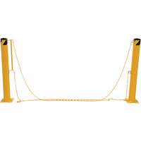 Syst&egrave;me de bornes de protection et chaînes pour quai, Acier, 42" h x 6-5/8" la, Jaune Nassau Supply