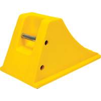 Wheel Chocks with Rubber Tread, Polyurethane, Yellow, 11-1/4" W x 21" D x 12-1/4" H Nassau Supply