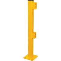 End Post for Light-Duty Guard Rails, Steel, 42" H, Safety Yellow Nassau Supply