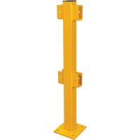 In-Line Post for Light-Duty Guard Rails, Steel, 42" H, Safety Yellow Nassau Supply