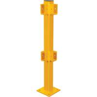Corner Post for Light-Duty Guard Rails, Steel, 42" H, Safety Yellow Nassau Supply