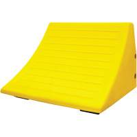 70 Ton Large Equipment Wheel Chock with Handle, Urethane, Yellow Nassau Supply