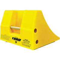70 Ton Large Equipment Wheel Chock with Handle, Urethane, Yellow Nassau Supply