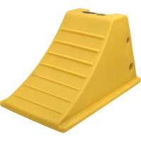 75 Ton Large Equipment Wheel Chock with Grip Pads, Urethane, Yellow Nassau Supply