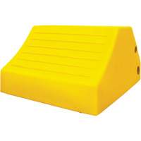 165 Ton Large Equipment Wheel Chock with Handle & Hole, Urethane, Yellow Nassau Supply