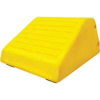 255 Ton Large Equipment Wheel Chock with Handle & Hole, Urethane, Yellow Nassau Supply
