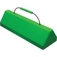 Checkers Safety SafeRay  Aircraft Wheel Chock with Cable Handle, Urethane, Fluorescent Green, 24" W x 8" D x 6" H Nassau Supply
