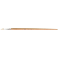 Pinceau de forme ronde en soies blanches pures pour marquage, Largeur de la brosse de 3/16", Soie blanche, Manche &agrave; Bois Nassau Supply