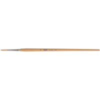Pinceau de forme ronde en soies blanches pures pour marquage, Largeur de la brosse de 7/32", Soie blanche, Manche &agrave; Bois Nassau Supply