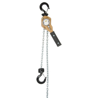 Heavy Duty Gold Series Lever Chain Hoist, 10' Lift, 500 lbs. (0.25 tons) Capacity, Alloy Steel Chain Nassau Supply