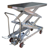 Pneumatic Hydraulic Scissor Lift Table, Stainless Steel, 47-1/4" L x 24" W, 1500 lbs. Cap. LV474 | Nassau Supply