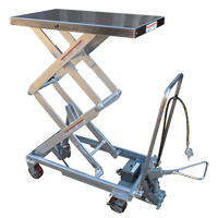 Pneumatic Hydraulic Scissor Lift Table, Stainless Steel, 32-1/2" L x 19-3/4" W, 1000 lbs. Cap. LV472 | Nassau Supply