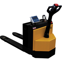 Fully Powered Electric Pallet Truck With  Scale, 4500 lbs. Cap., 48" L x 30.25" W LV538 | Nassau Supply