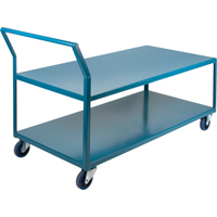 Heavy-Duty Low Profile Shop Carts, 2 Tiers, 30" W x 60" D x 40" H, 1200 lbs. Cap. Nassau Supply