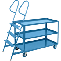Chariots &agrave; cueillette, Acier, 24" la x 64" p, 3 tablettes, Capacit&eacute; 1200 lb Nassau Supply