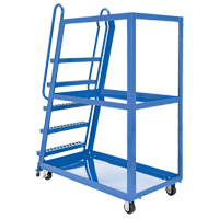 Chariot &agrave; cueillette, Acier, 27-7/8" la x 56-1/8" p, 3 tablettes, Capacit&eacute; 1000 lb Nassau Supply