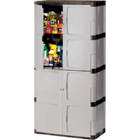 Heavy-Duty Cabinets, Plastic, 3 Shelves, 72" H x 36" W x 18" D, Mica and Charcoal MH722 | Nassau Supply