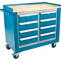 Industrial Duty Mobile Service Benches, Wood Surface ML328 | Nassau Supply