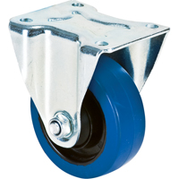 Roulette bleue, Fixe, 4" (101,6 mm), Caoutchouc, 350 lb (158,8 kg) Nassau Supply